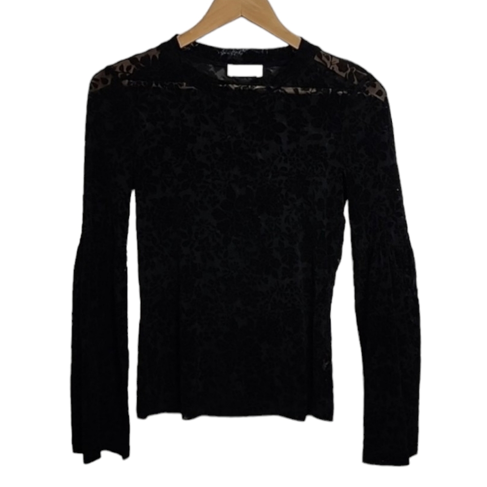 Altar'd State sheer lace top with bell sleeves size S